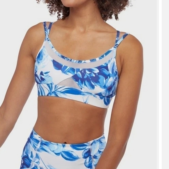 JustFab Other - NWT JustFab Active Crisscross Mesh Bra-Turkish Sea Flower